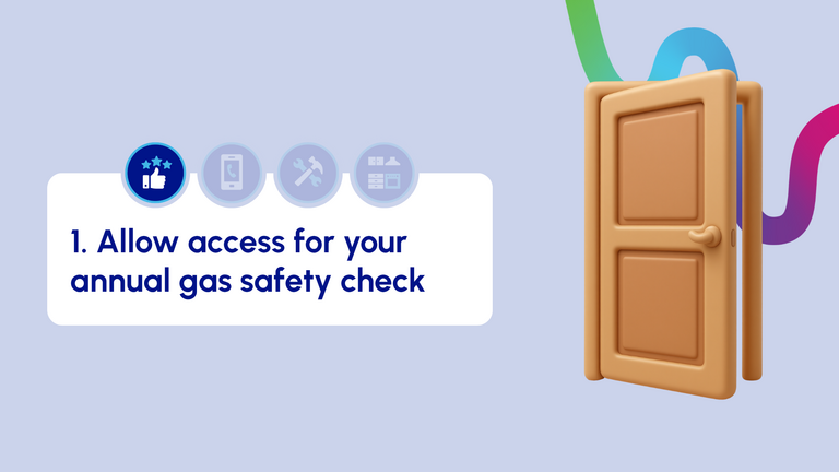 Graphic reading 'Allow access for your annual gas safety check'.
