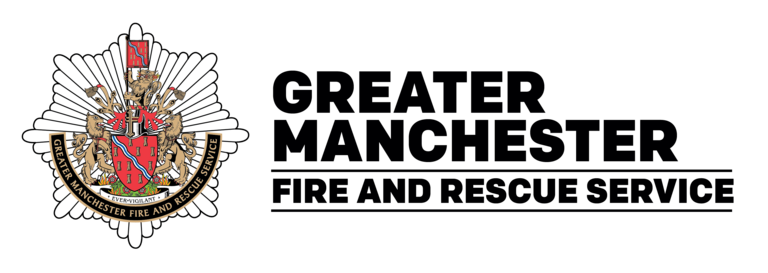 The Greater Manchester Fire and Rescue Service (GMFRS) logo.