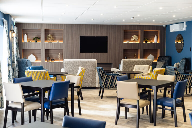 The ground floor lounge area of our Lever Gardens Court extra care scheme in Little Lever, Bolton.