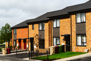 A row of terrace properties on one of our estates. They have grassed gardens at the front.