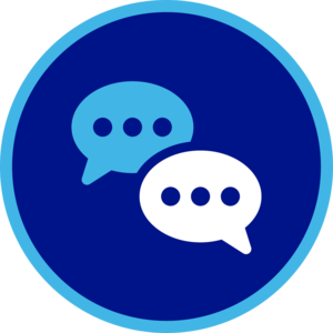 An icon depicting two speech bubbles.