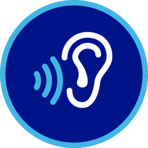 An icon depicting an ear.