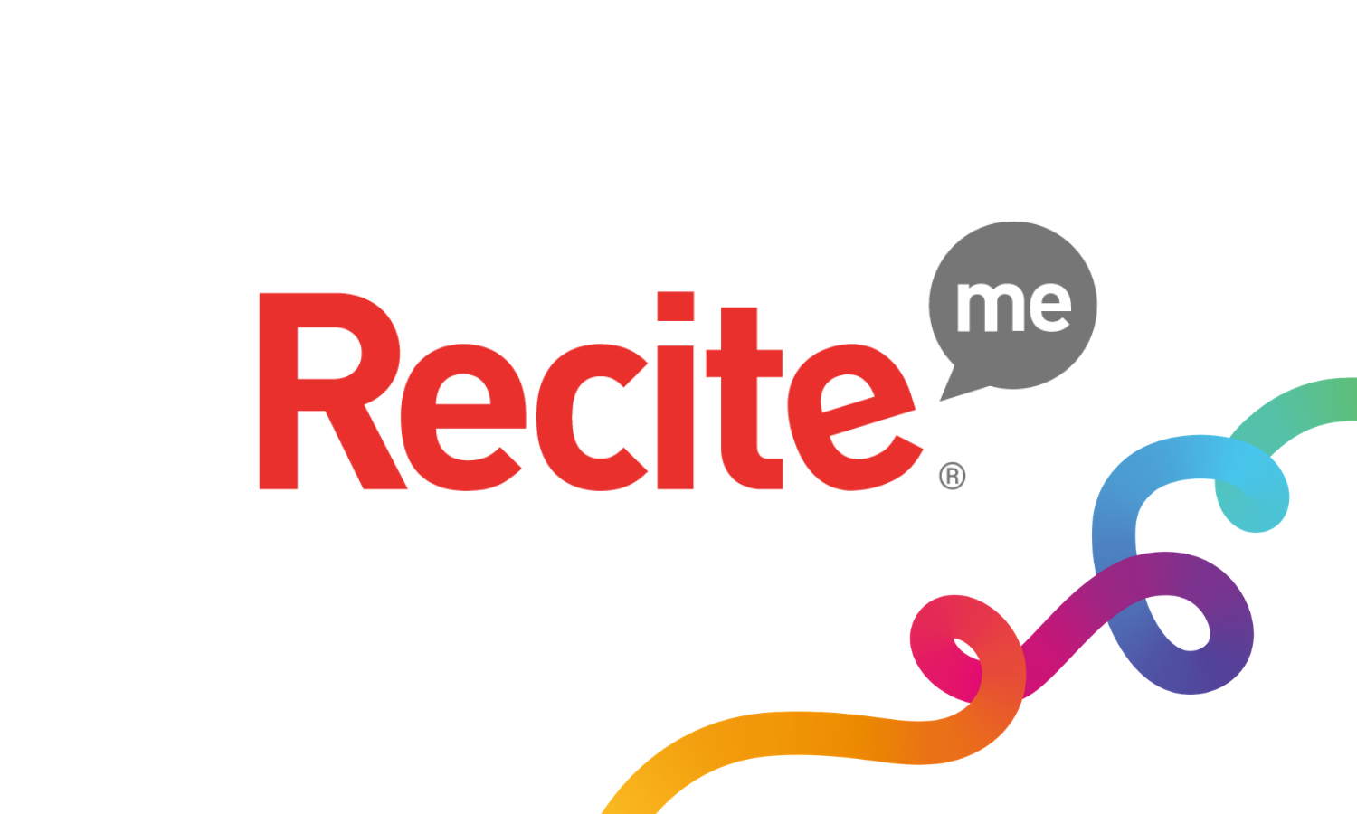 The Recite Me logo with a Be One Homes multicoloured brand thread in the bottom-right corner.