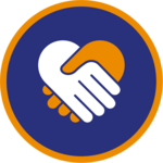 A handshake icon.