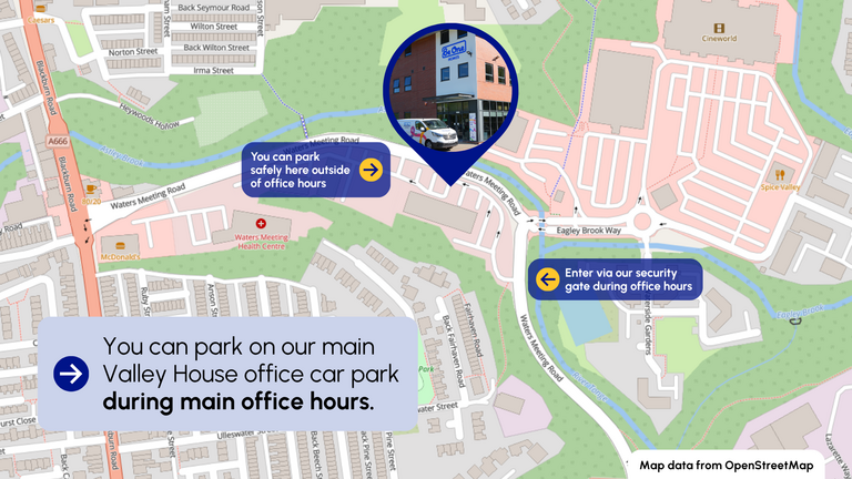 A map showing where our Valley House office is situated. The address is included in this article.