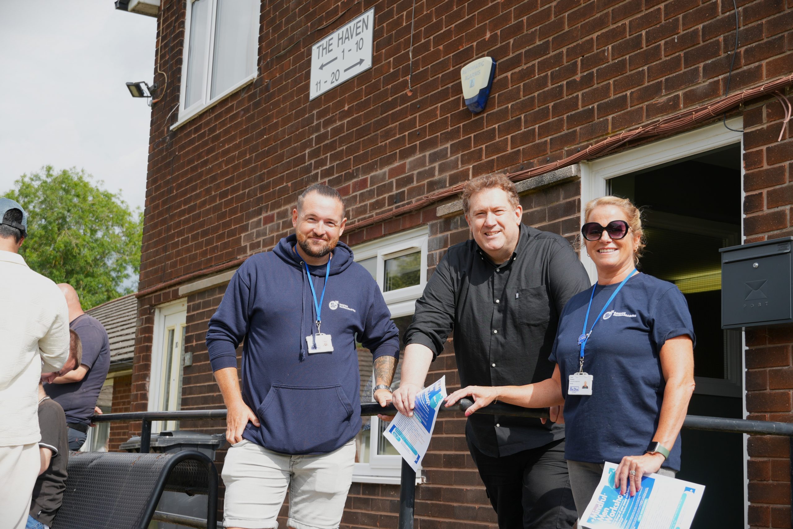 From left to right: Rowan Ardill, Bolton Manbassadors Project Lead, Jason Jones, UK Portfolio Officer for the National Lottery Community Fund, and Paula Rowson, Community Engagement Manager for Be One Homes.