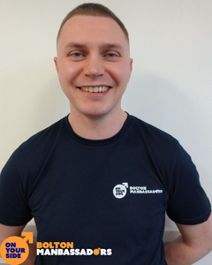 Portrait image of Dan Livesey, our Bolton Manbassadors Project Officer.