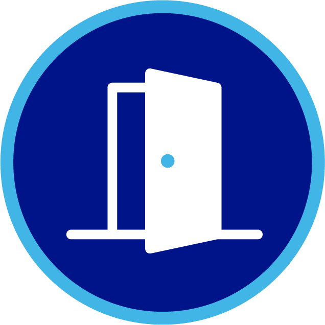 Icon showing a partially open door.