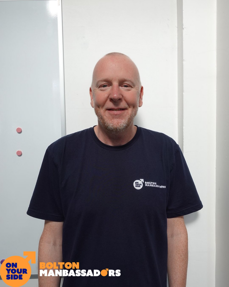 Portrait image of Jonathan Long, our Bolton Manbassadors Peer Navigator.