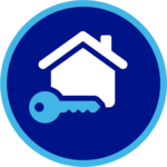 A house and key icon.