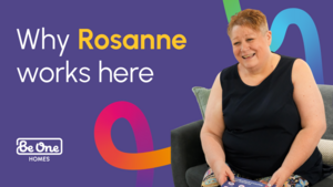 Thumbnail image reading 'Why Rosanne works here'. It includes an image of Rosanne sat down and smiling.